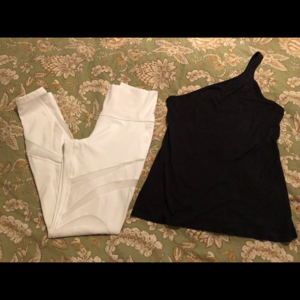 Lululemon white mesh hi-rise lux leggings sz 6